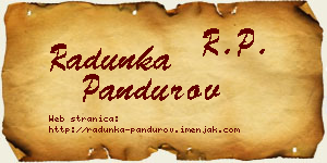 Radunka Pandurov vizit kartica